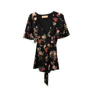 Keepsake Floral Wrap Blouse